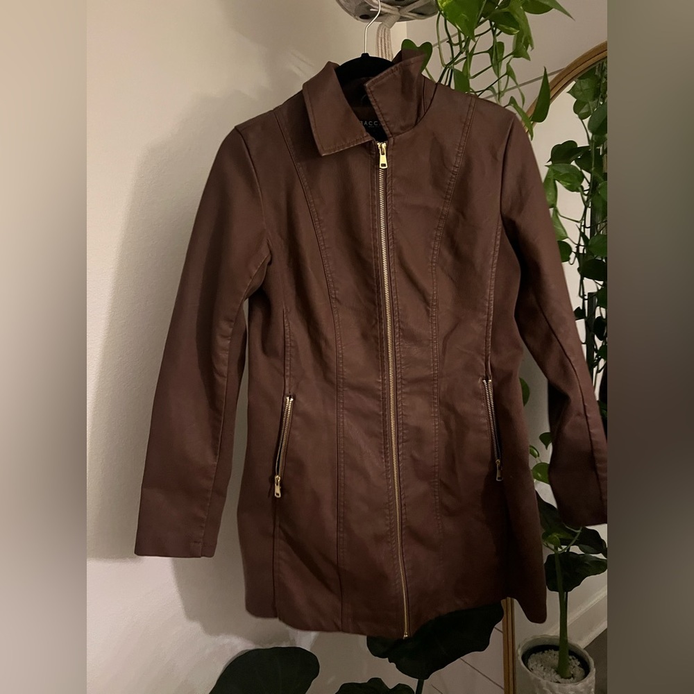 Baccini Faux Leather Jacket, size small! Never worn!